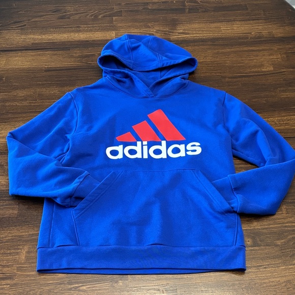 adidas Other - Adidas Royal Blue Hoodie with Vibrant Red Logo